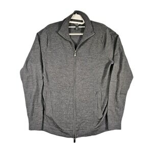 Nordstrom Tech Smart Merino‎ Wool Full Zip Sweater Mens Small Gray